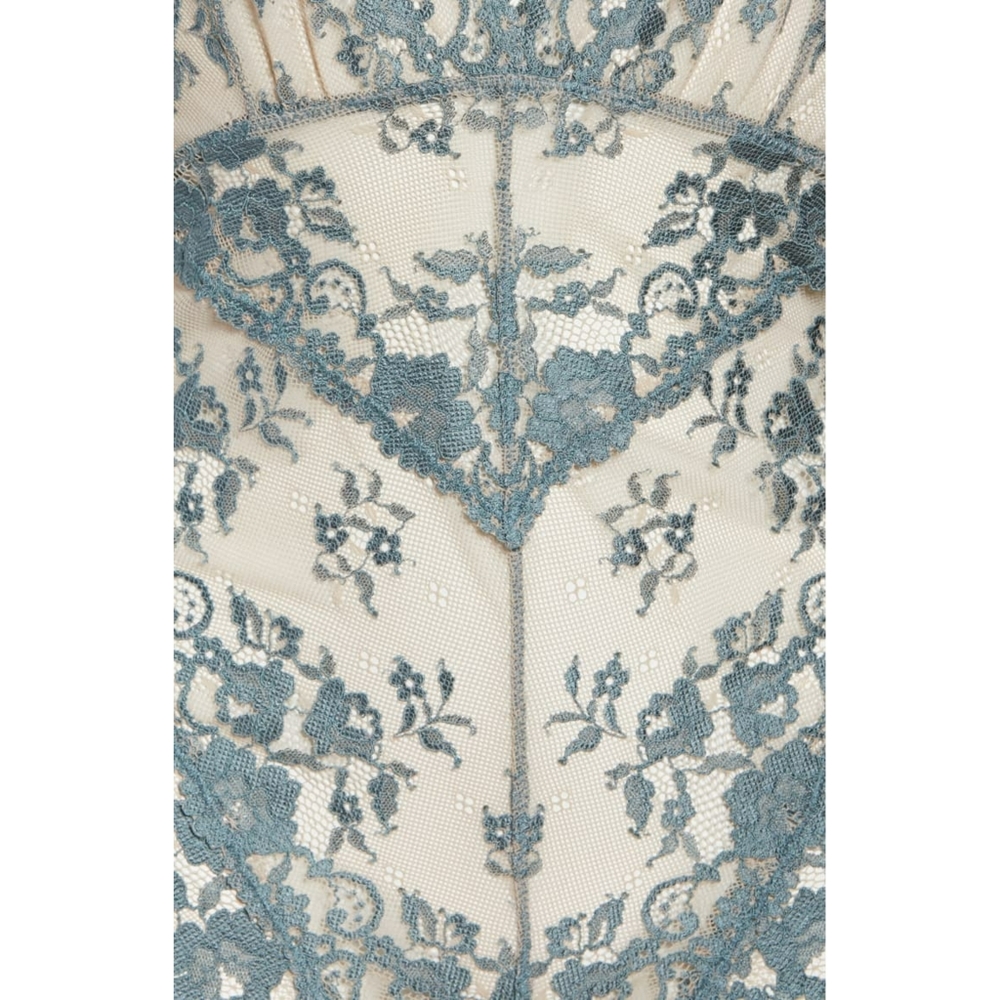 Free People Too Cute To Handle Lace Bodysuit Blue - Picture 8 of 14